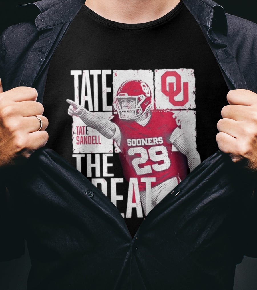 Tate Sandell No 29 Oklahoma Sooners Football Tate The Great T-Shirt