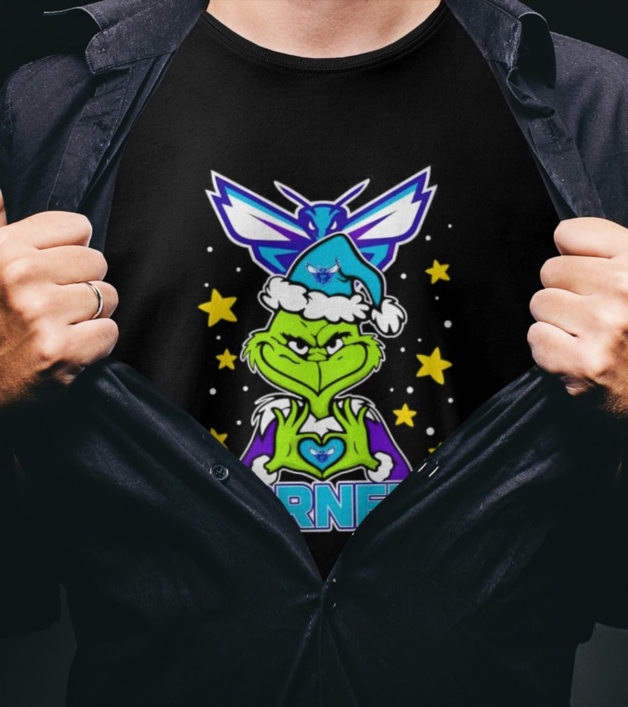 Hornets Christmas Grinch NBA Holiday Fan Gear T-Shirt