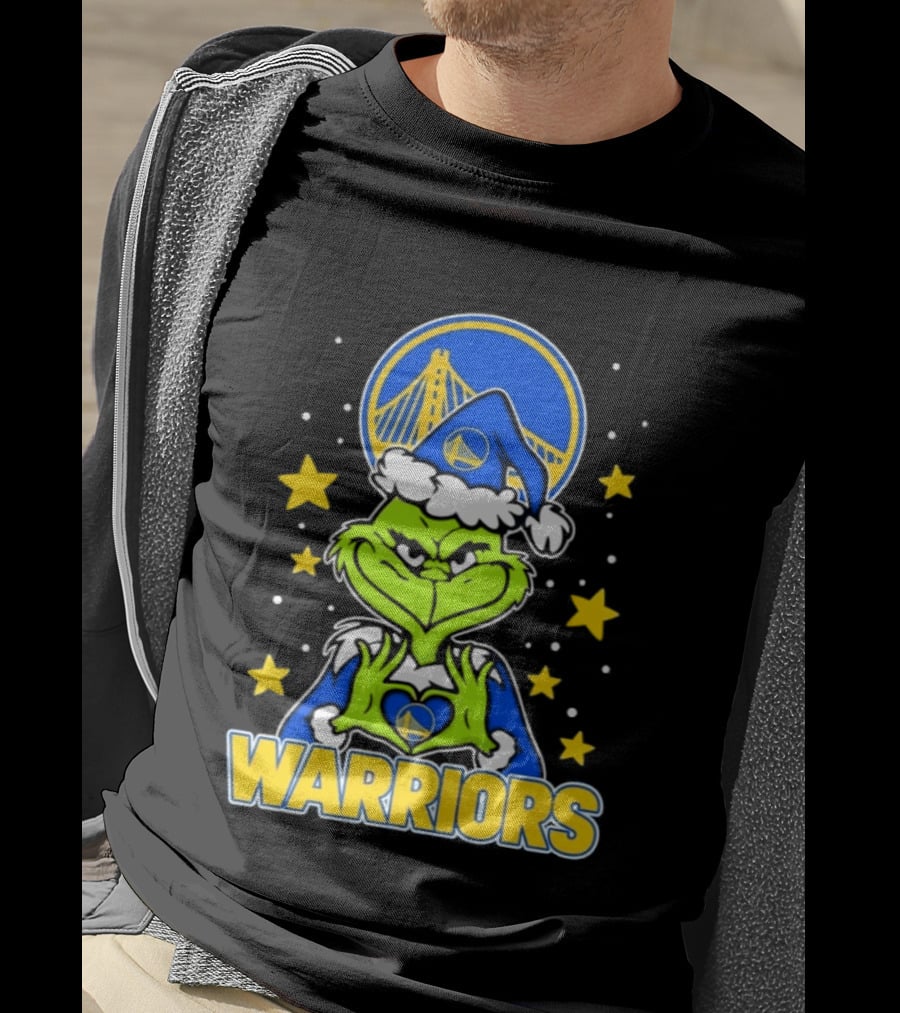 Golden State Warriors Christmas Grinch Snowflakes And Stars T-Shirt