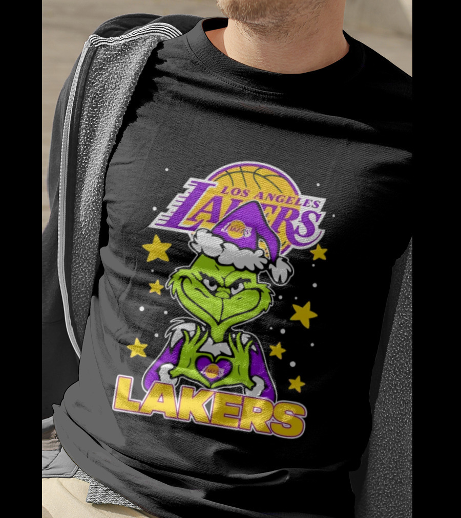 Los Angeles Lakers Christmas Grinch Festive NBA Fan Gear T-Shirt