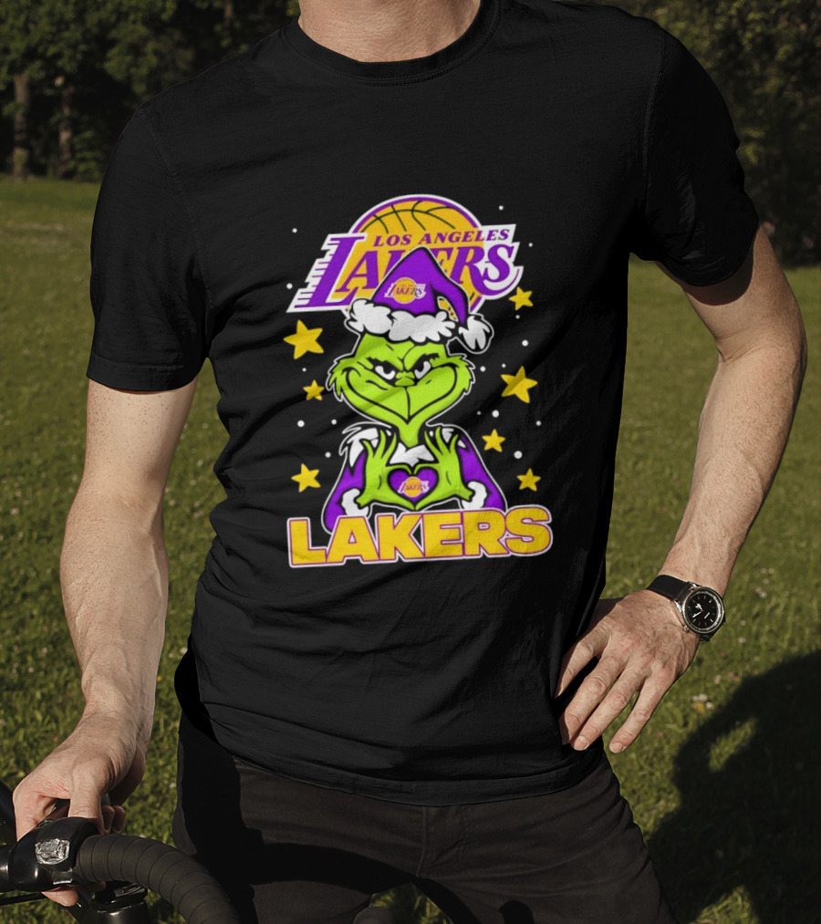 Los Angeles Lakers Christmas Grinch Festive NBA Fan Gear T-Shirt