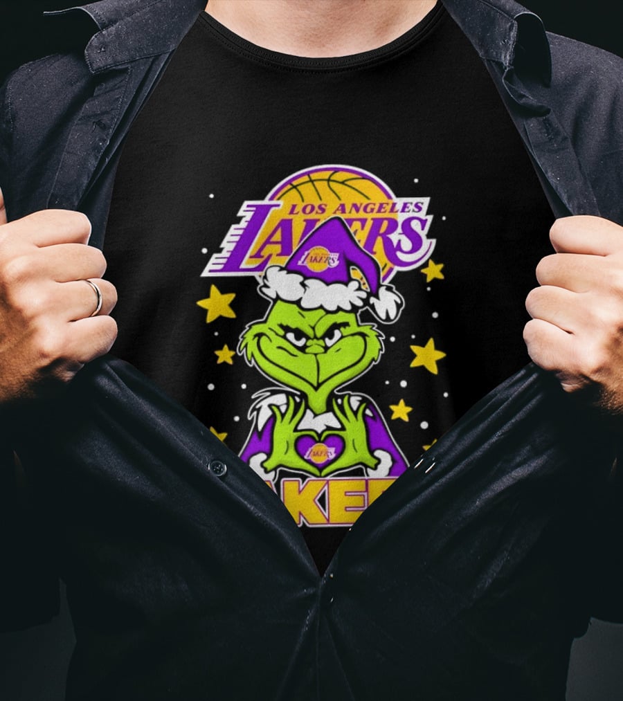 Los Angeles Lakers Christmas Grinch Festive NBA Fan Gear T-Shirt