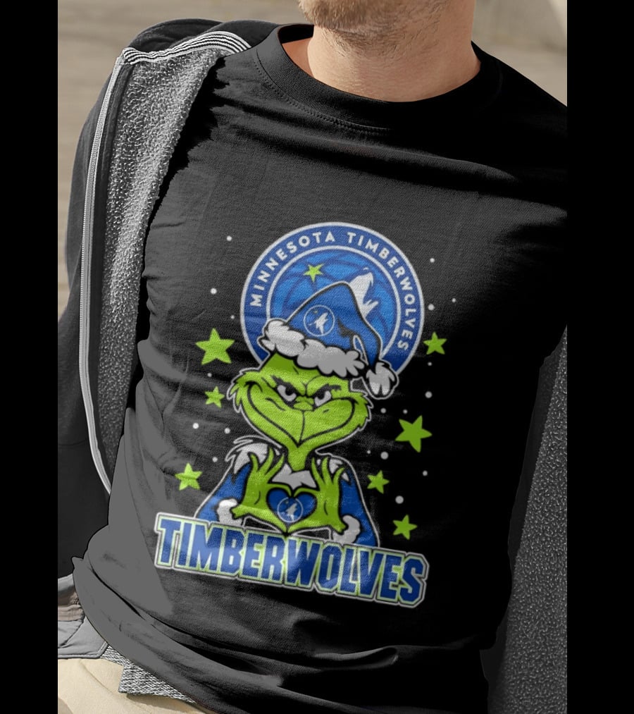 Minnesota Timberwolves Grinch Christmas Holiday T-Shirt