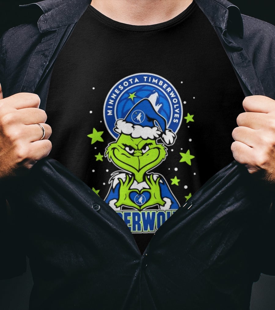 Minnesota Timberwolves Grinch Christmas Holiday T-Shirt