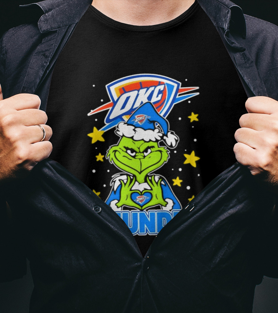 OKC Thunder NBA Christmas Grinch T-Shirt