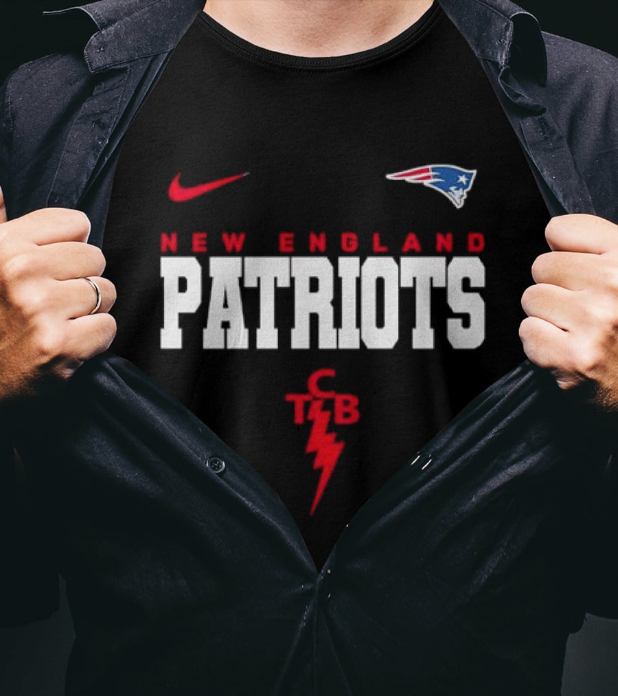 New England Patriots Elvis Presley TCB Lightning Bolt Nike T-Shirt