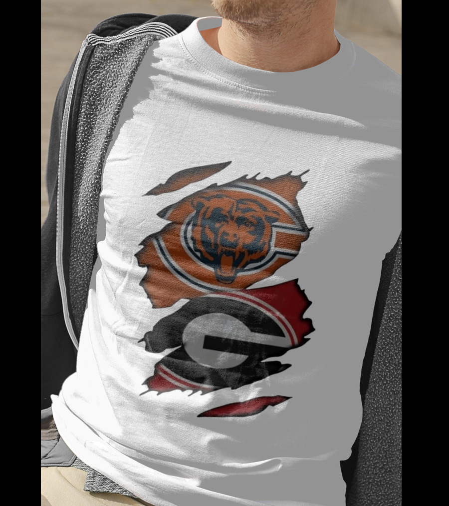 Chicago Bears Georgia Bulldogs Ripped Mesh T-Shirt