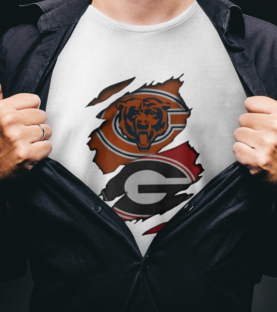 Chicago Bears Georgia Bulldogs Ripped Mesh T-Shirt