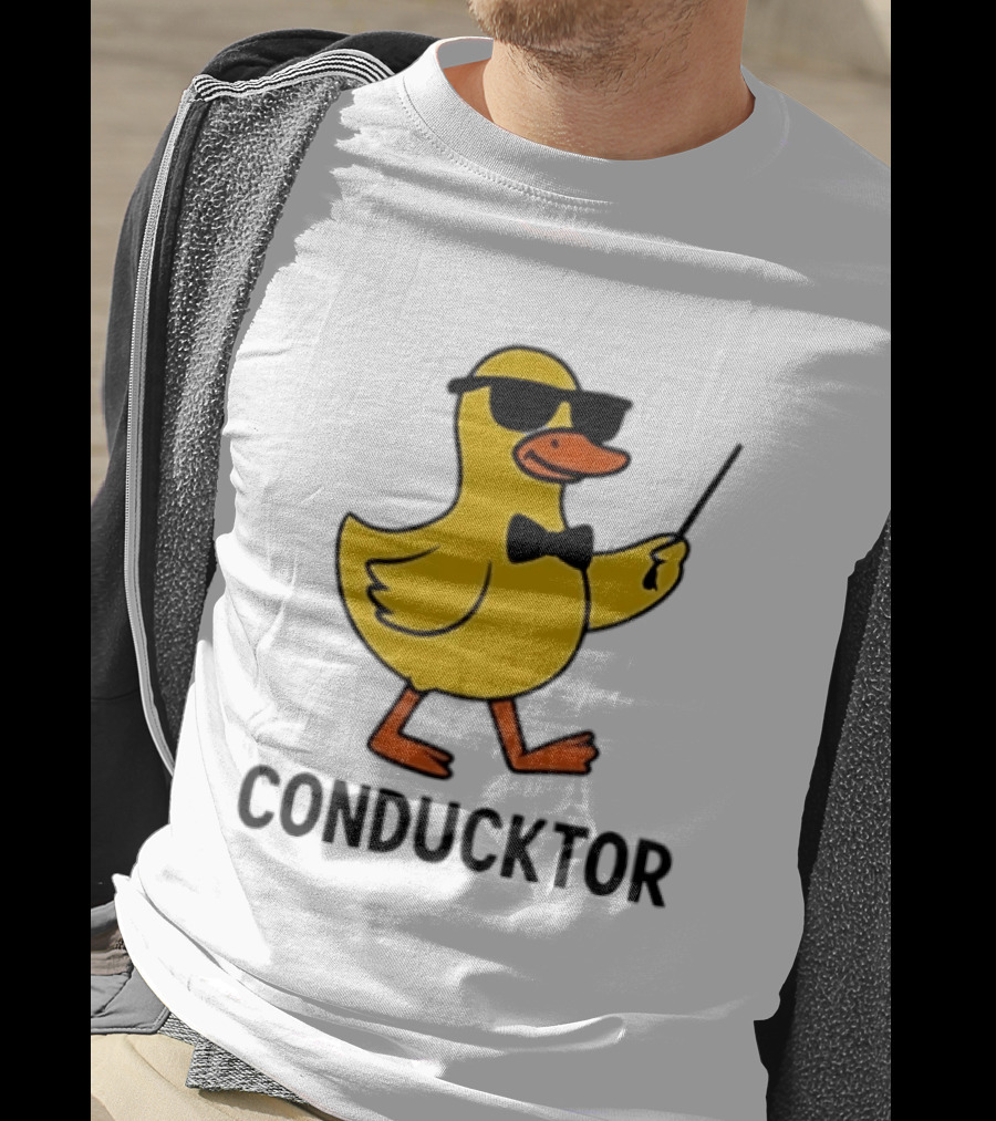 Duck Conductor With Sunglasses And Bow Tie Conducktor T-Shirt