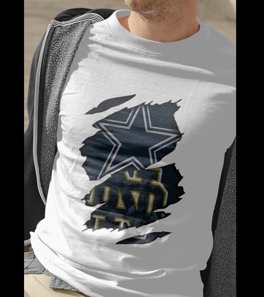 Dallas Cowboys Star And Notre Dame Fighting Irish ND Distressed Fan T-Shirt