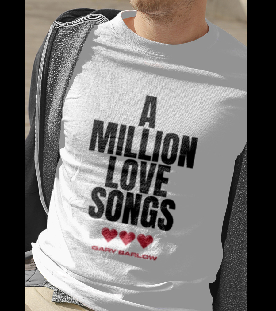 Gary Barlow A Million Love Songs Three Red Hearts T-Shirt