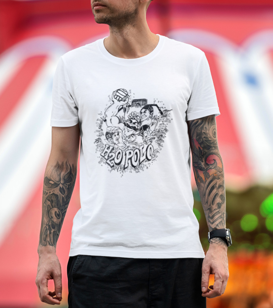 H2O Polo Water Players Cartoon Splash Action T-Shirt