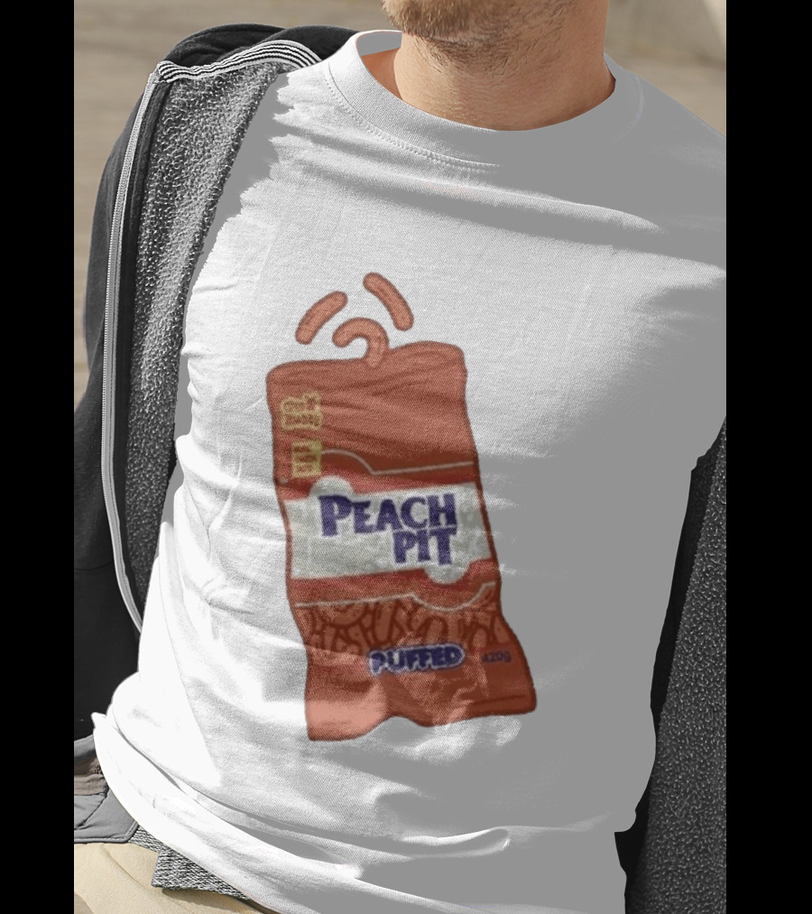 Peach Pit Puffed Snack Bag Cheesie Guys Party Pack 420g T-Shirt