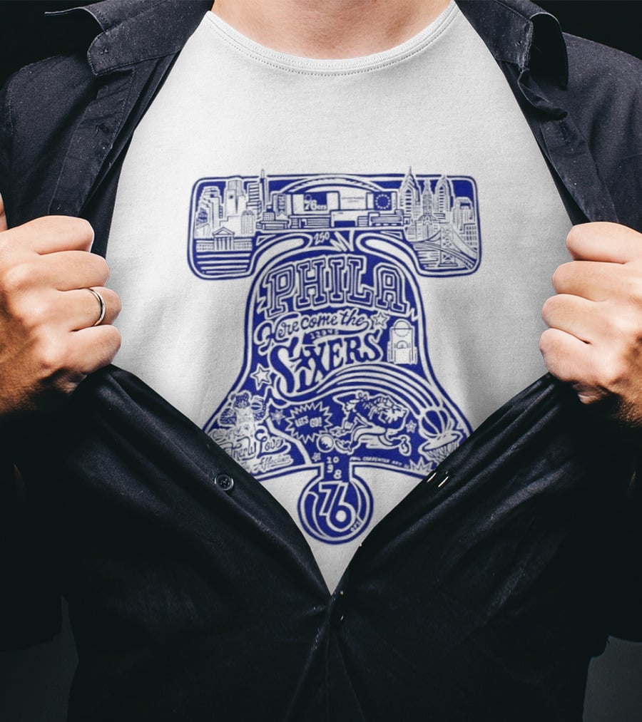 Philadelphia 76ers Liberty Bell Here Come The Sixers City Of Brotherly Love T-Shirt