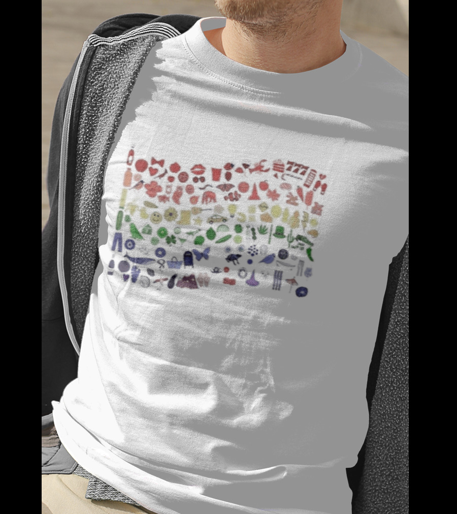 Pride Flag Made From Toys And Objects Multicolor Rainbow T-Shirt