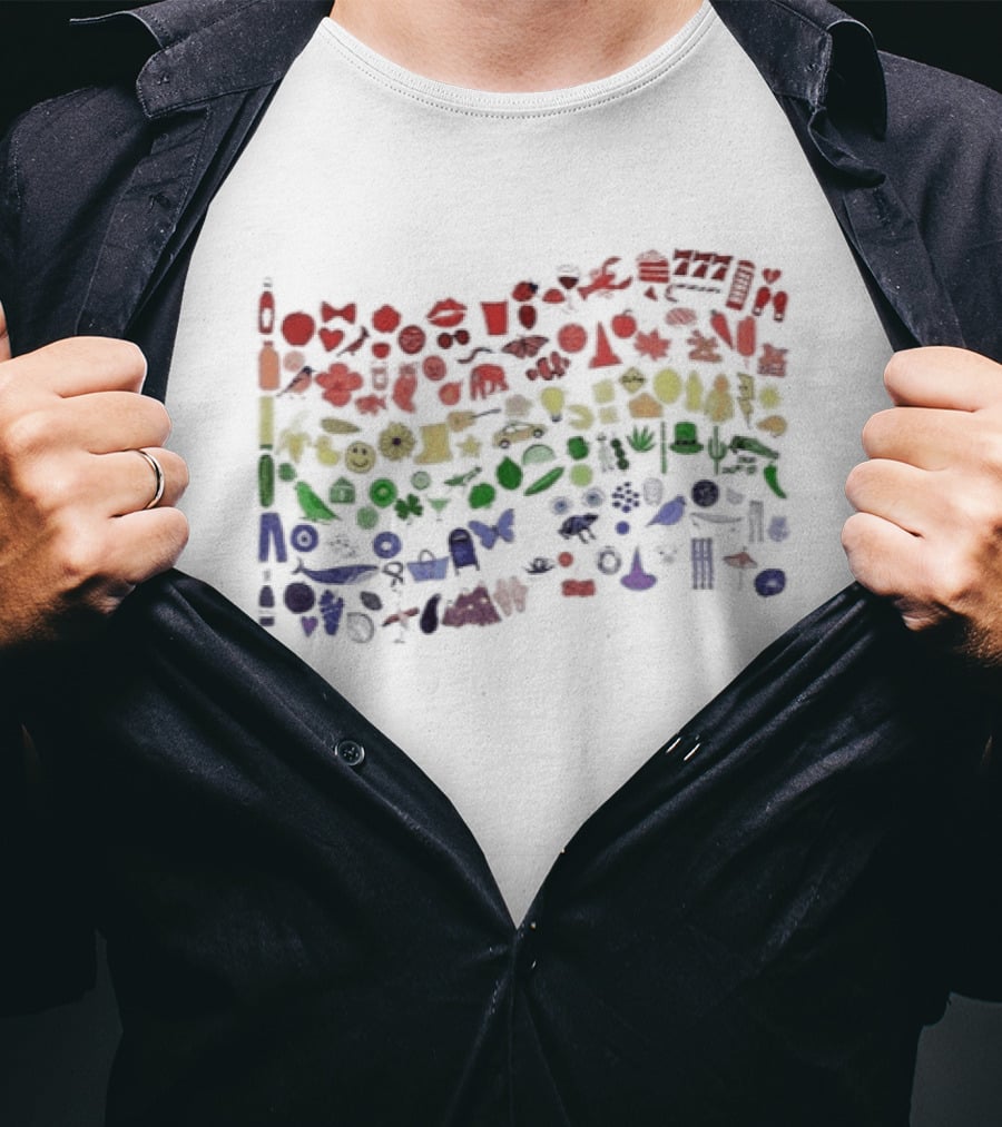 Pride Flag Made From Toys And Objects Multicolor Rainbow T-Shirt