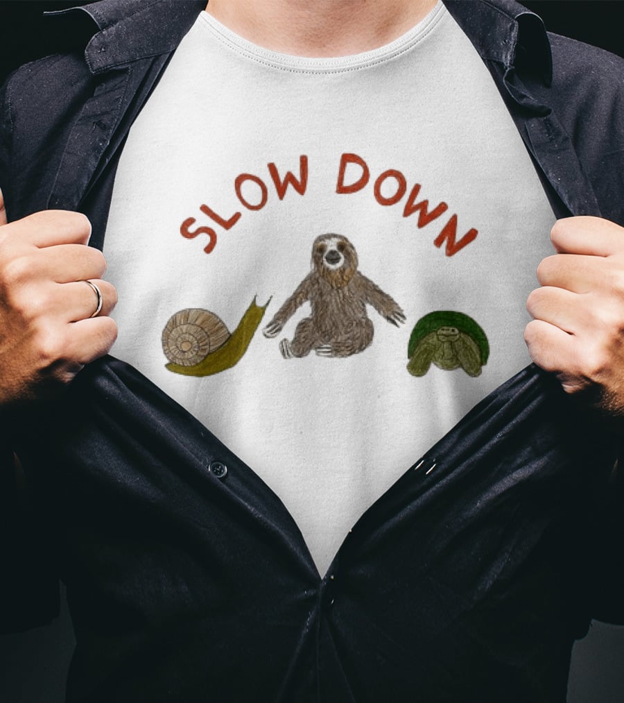 Slow Down Sloth Snail Turtle T-Shirt