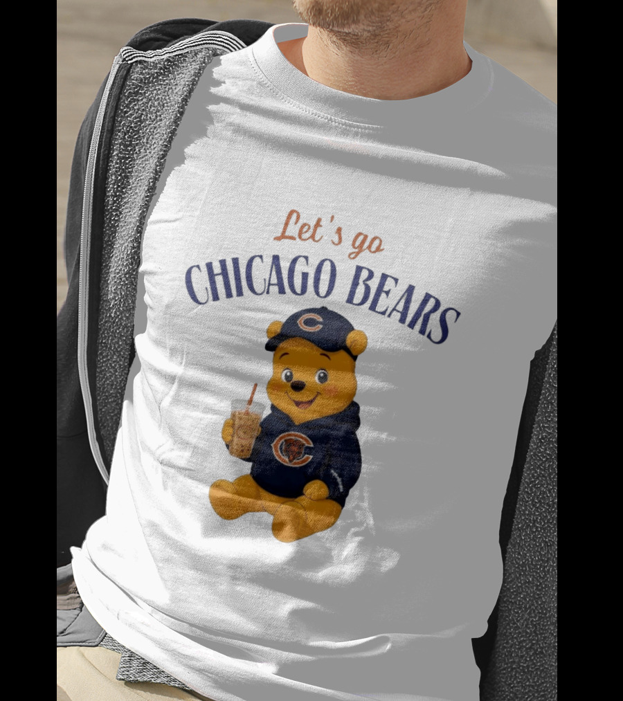 Winnie The Pooh Let's Go Chicago Bears Fan Gear T-Shirt