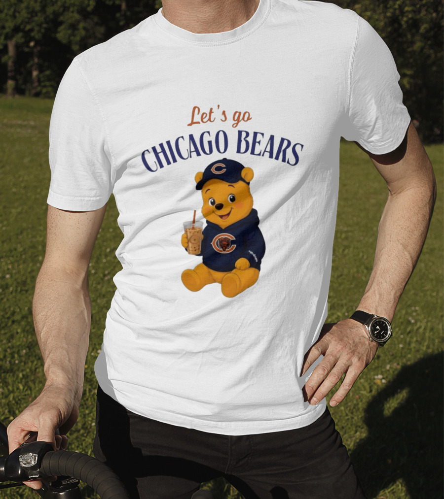 Winnie The Pooh Let's Go Chicago Bears Fan Gear T-Shirt