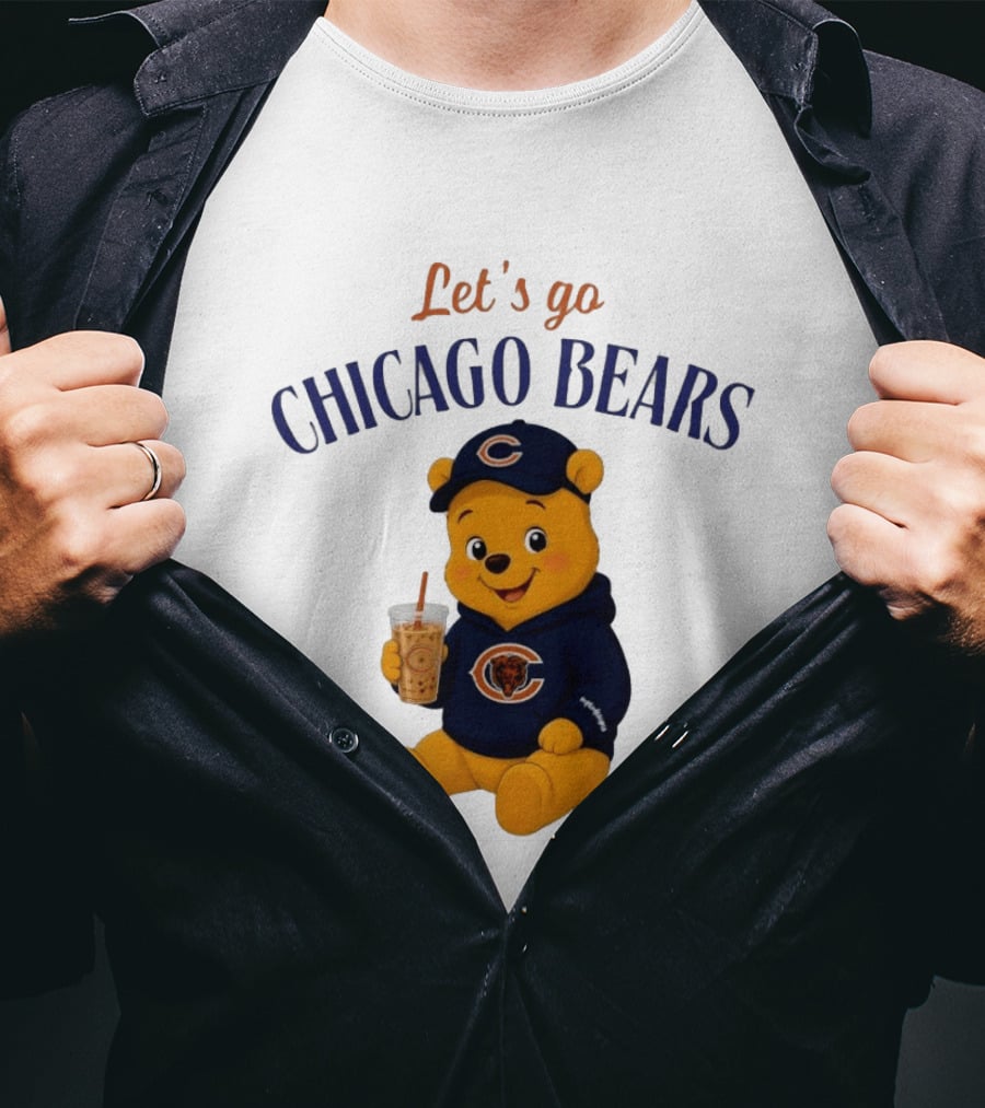 Winnie The Pooh Let's Go Chicago Bears Fan Gear T-Shirt