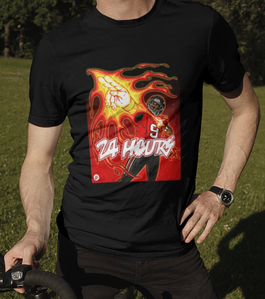 24 Hours Michael Penix Jr Atlanta Falcons NCAA Football 9 Flame T-Shirt