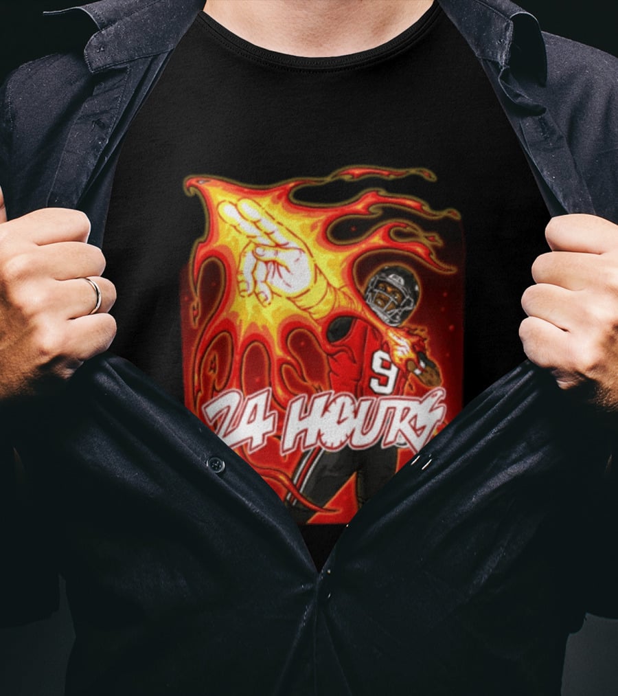 24 Hours Michael Penix Jr Atlanta Falcons NCAA Football 9 Flame T-Shirt