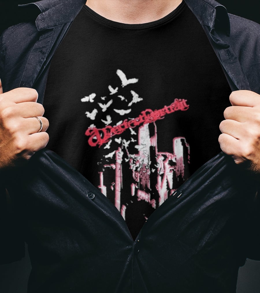 A Perfect Cityside Urban Skyline And Birds T-Shirt