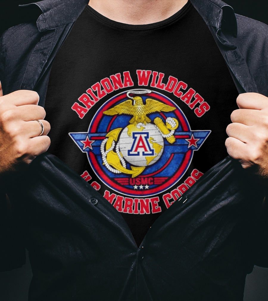 Arizona Wildcats US Marine Corps USMC Semper Fidelis T-Shirt