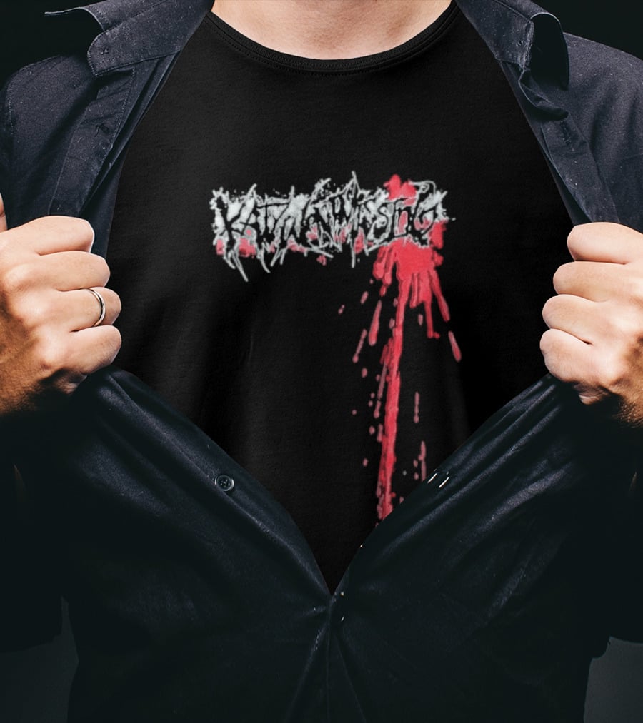 Kwm Bloodstained Horror Drip Style Grunge T-Shirt