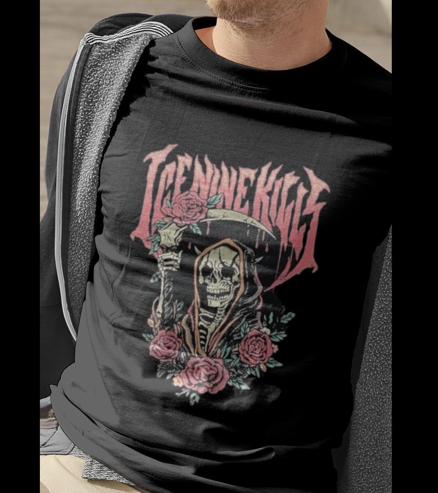 Ice Nine Kills Grim Reaper With Roses Tattoo T-Shirt