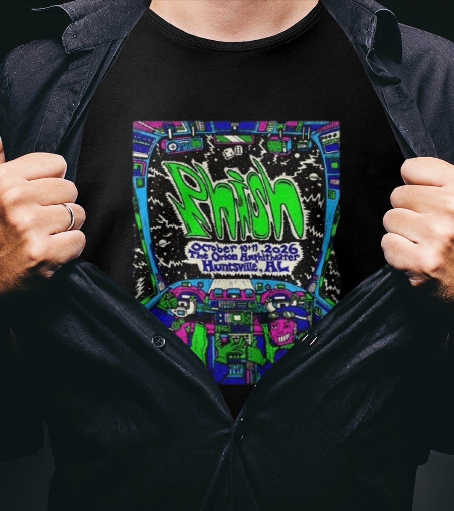 Phish October 10 11 2026 The Orion Amphitheater Huntsville AL Event Retro Space T-Shirt