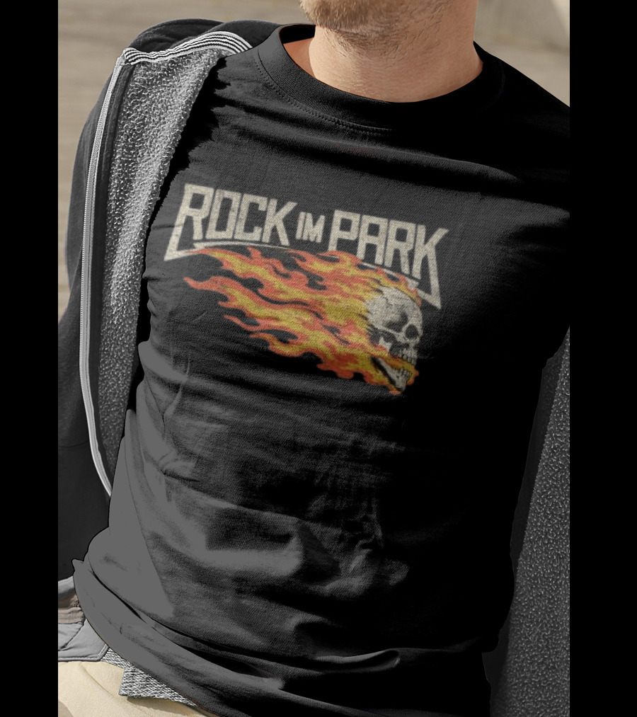 Rock Im Park Fire Skull Black Flame T-Shirt