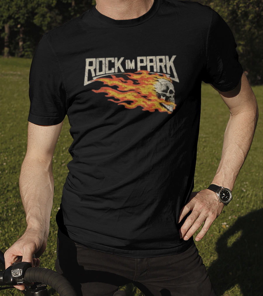 Rock Im Park Fire Skull Black Flame T-Shirt