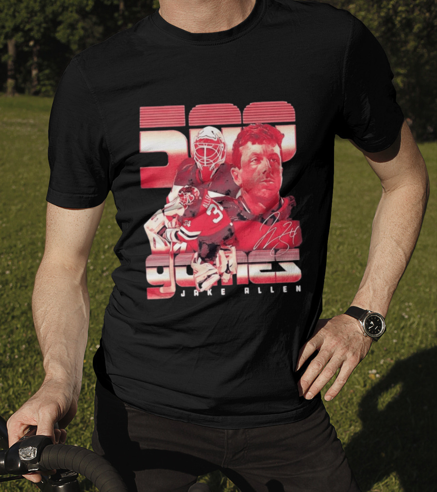 Jake Allen 500 Games New Jersey Devils Hockey 34 T-Shirt