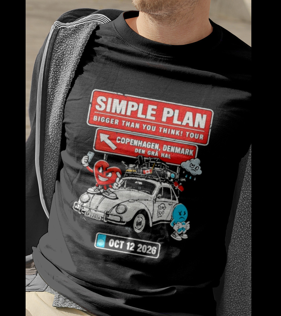 Simple Plan Bigger Than You Think Tour Copenhagen Denmark Oct 12 2026 T-Shirt