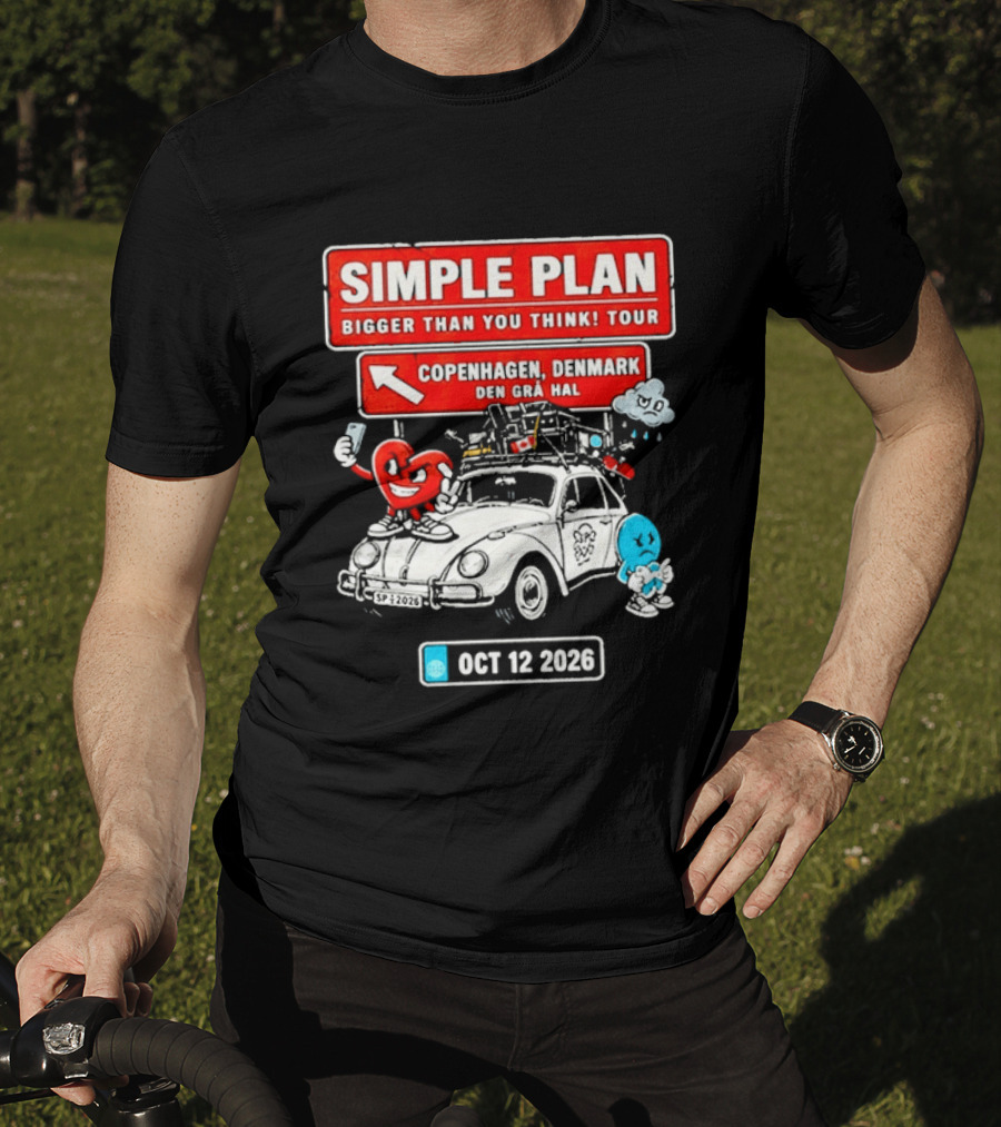 Simple Plan Bigger Than You Think Tour Copenhagen Denmark Oct 12 2026 T-Shirt