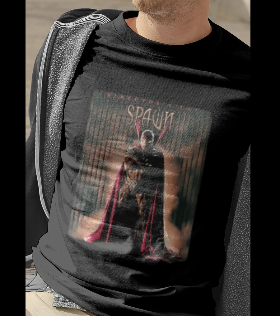 Spawn Directors Cut Masked Superhero Cape Standing Fence T-Shirt