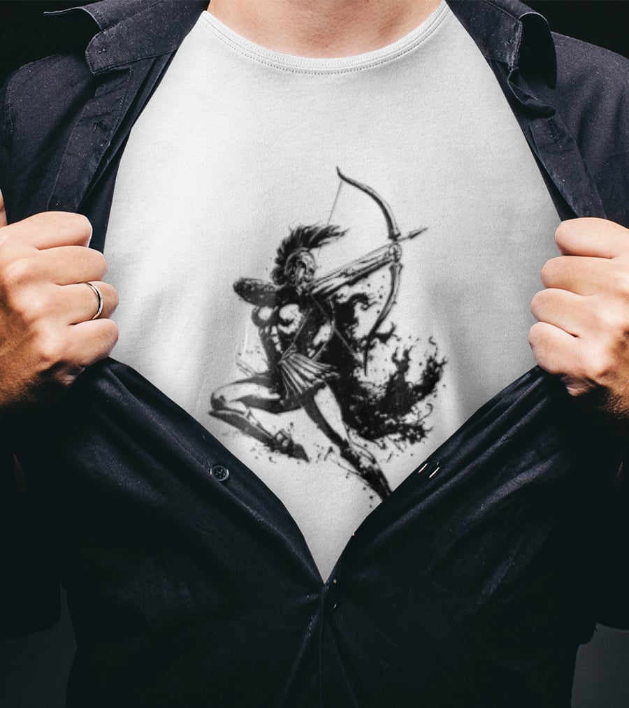 Female Spartan Warrior Archer Helmet T-Shirt