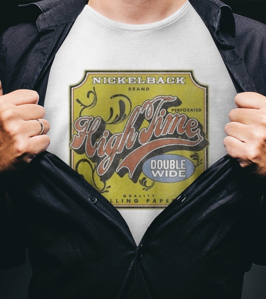 Nickelback Brand High Time Perforated Double Wide Rolling Papers T-Shirt