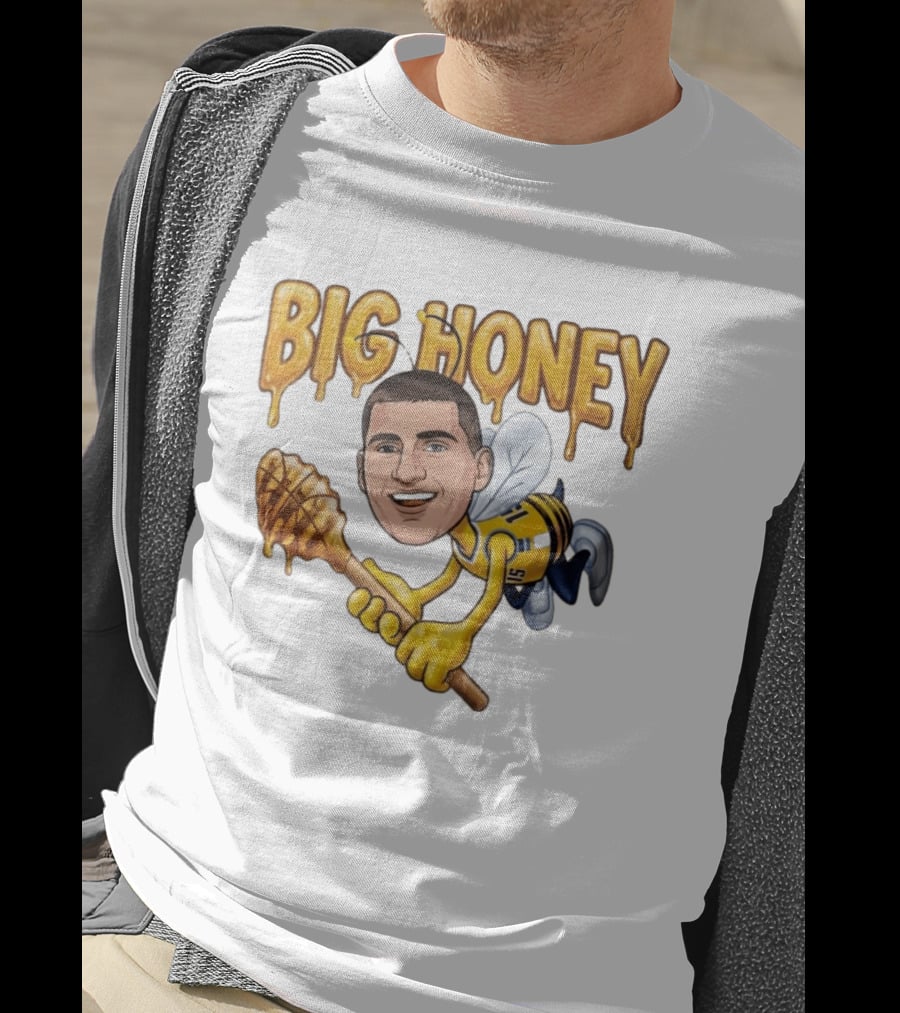Big Honey 15 Denver Nuggets Nikola Jokic Caricature Drawing Buzzing Basketball Star T-Shirt