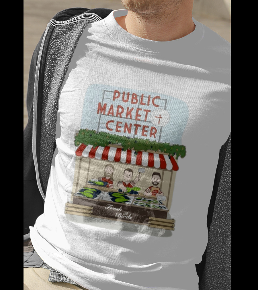 Public Market Center Fresh Birds Sea Chickens Market Stall T-Shirt