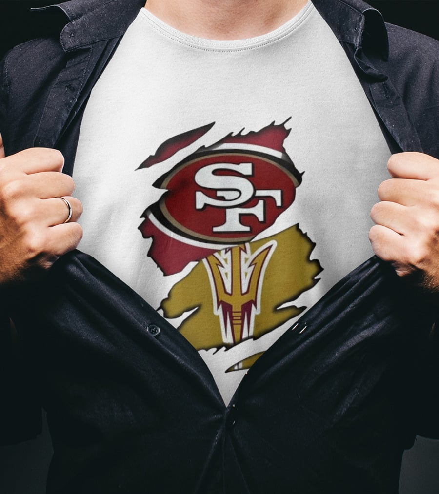 San Francisco 49ers Arizona State Sun Devils SF ASU Collaboration T-Shirt