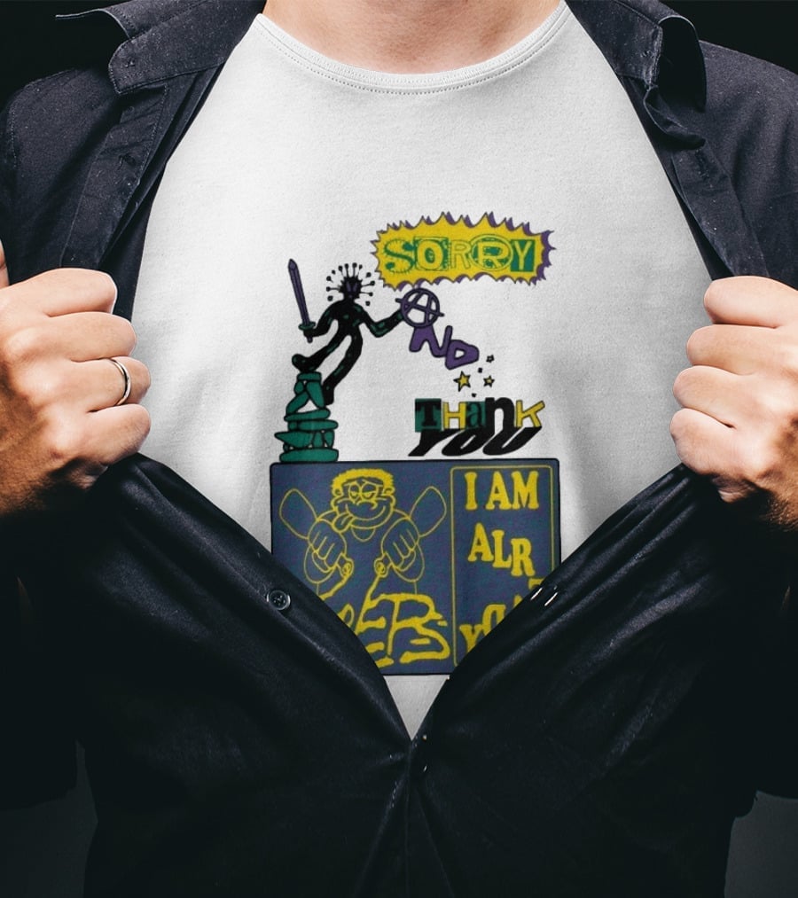 Sorry No Thank You I Am Already Sober Street Collage T-Shirt