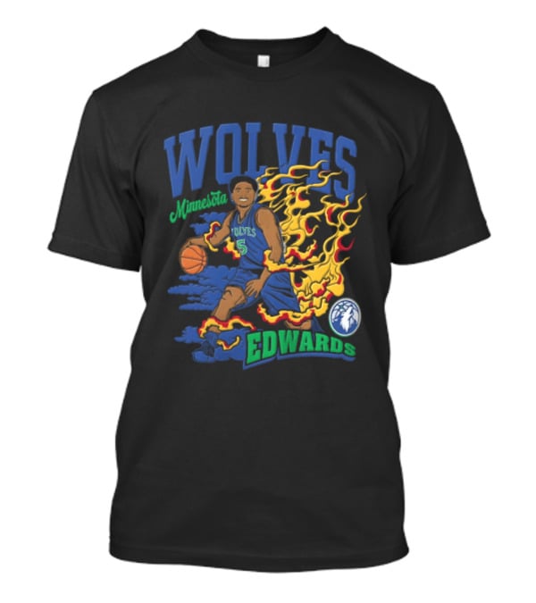 Minnesota Wolves Edwards Basketball Flame T-Shirt
