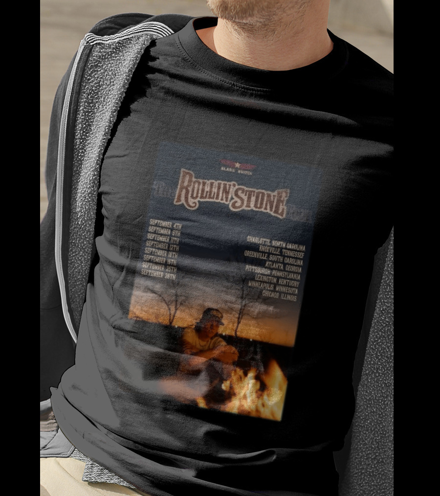 Blake Whiten Rollin' Stone Tour 2025 September Cities Charlotte Nashville Greenville Atlanta Pittsburgh Lexington Minneapolis Chicago T-Shirt