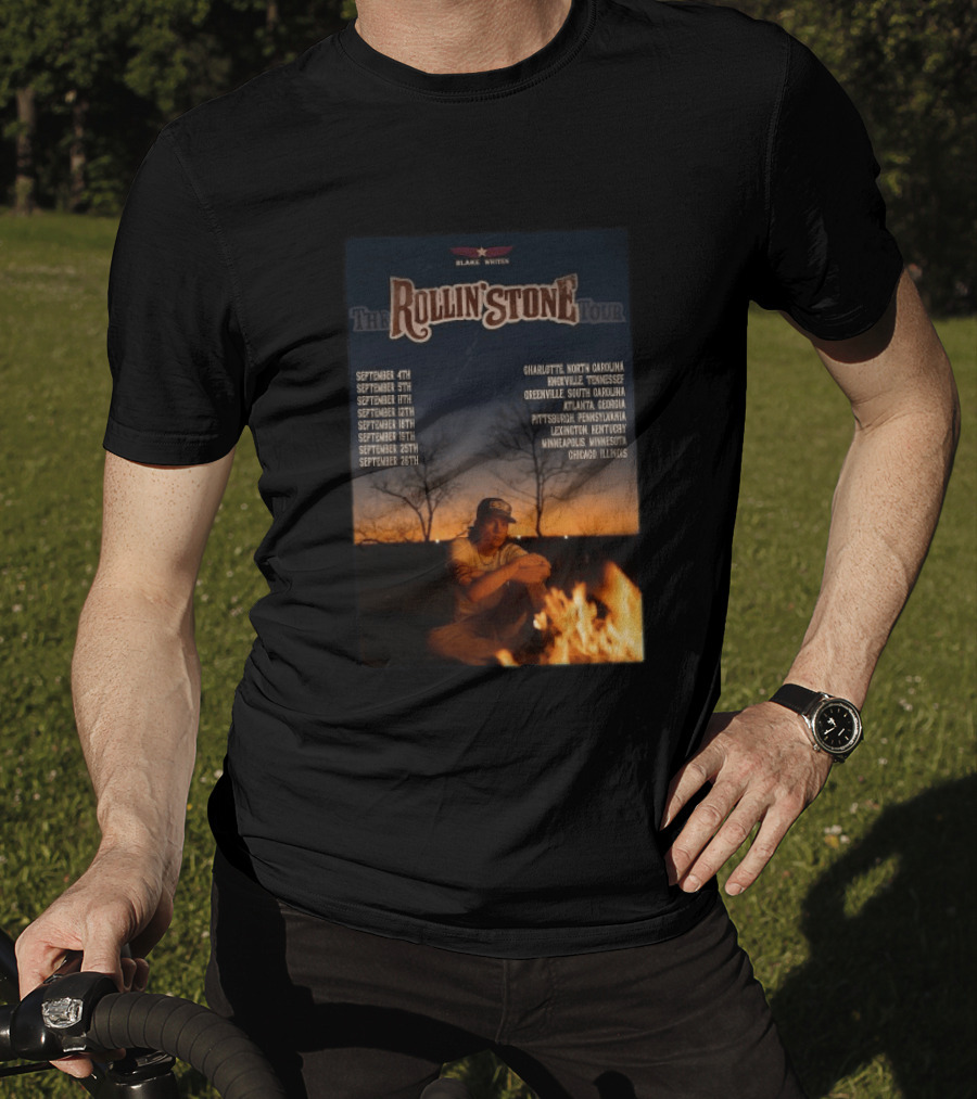 Blake Whiten Rollin' Stone Tour 2025 September Cities Charlotte Nashville Greenville Atlanta Pittsburgh Lexington Minneapolis Chicago T-Shirt