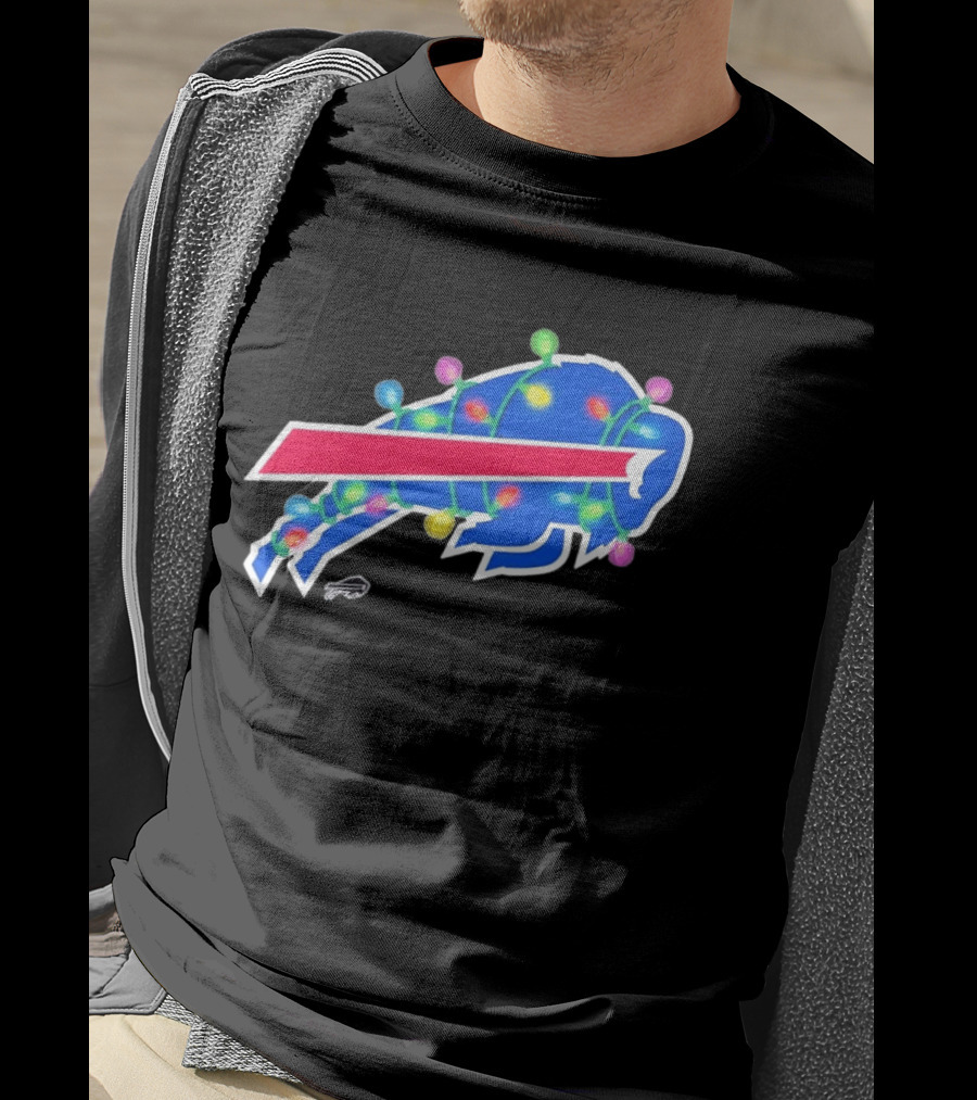 Buffalo Bills Christmas Holiday Lights Football Team Festive Celebration T-Shirt