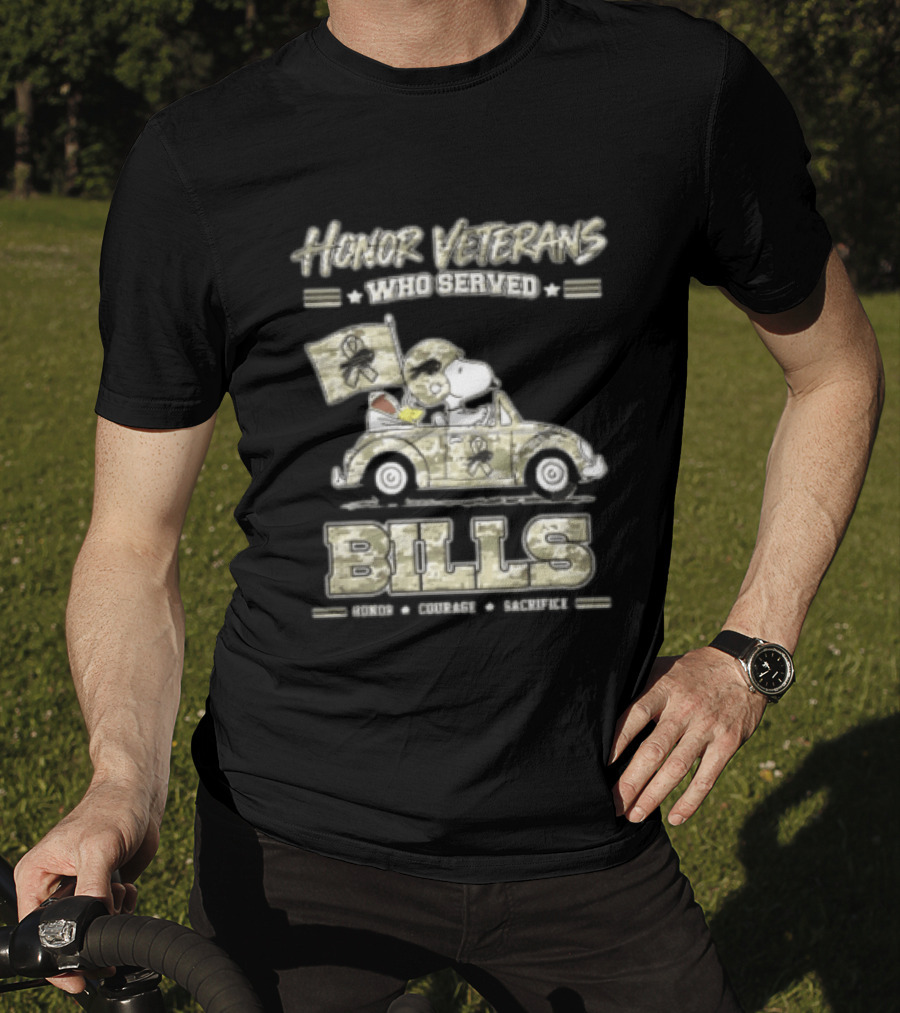 Buffalo Bills Peanuts Snoopy Honor Veterans Who Served T-Shirt