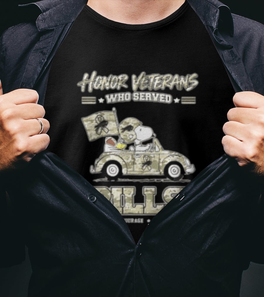 Buffalo Bills Peanuts Snoopy Honor Veterans Who Served T-Shirt