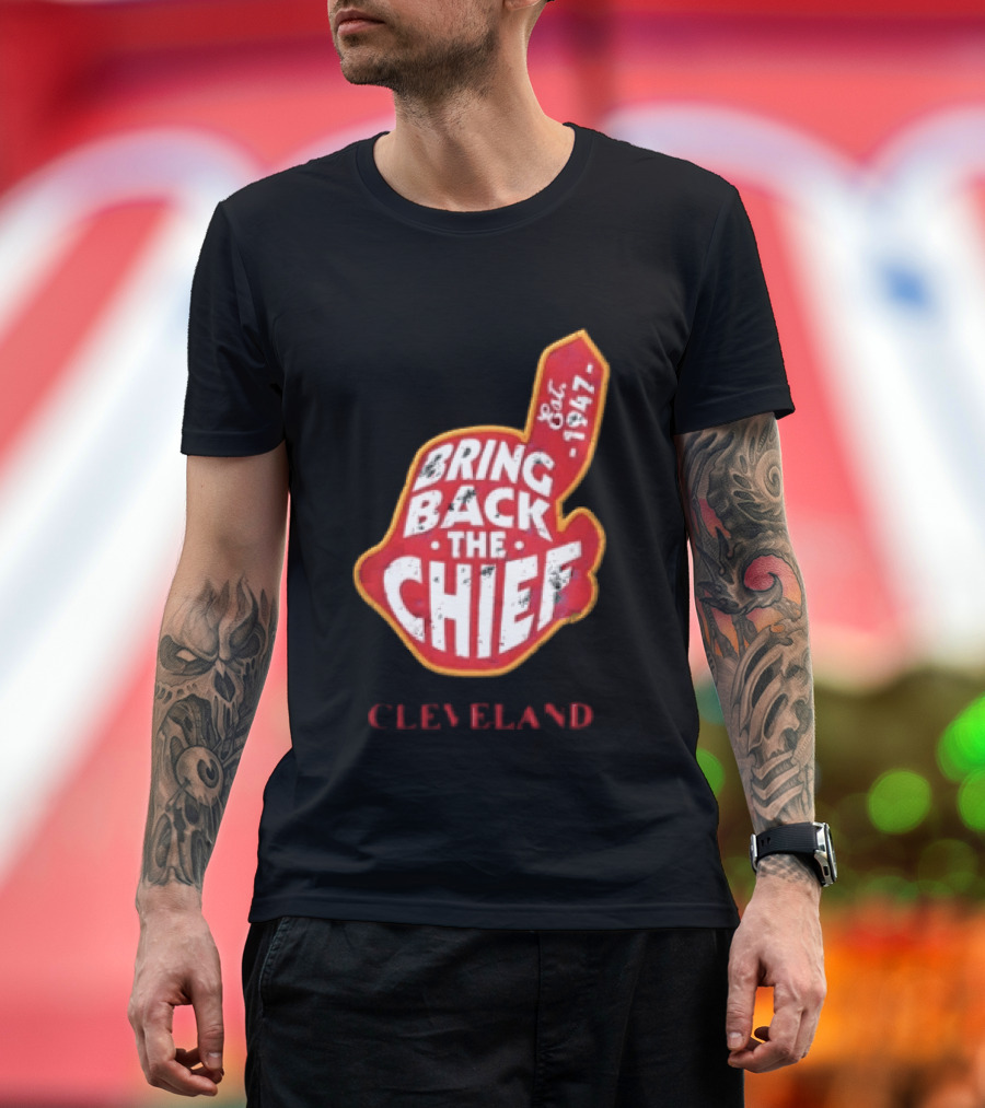 Bring Back The Chief Est. 1947 Foam Finger Red Yellow Cleveland T-Shirt